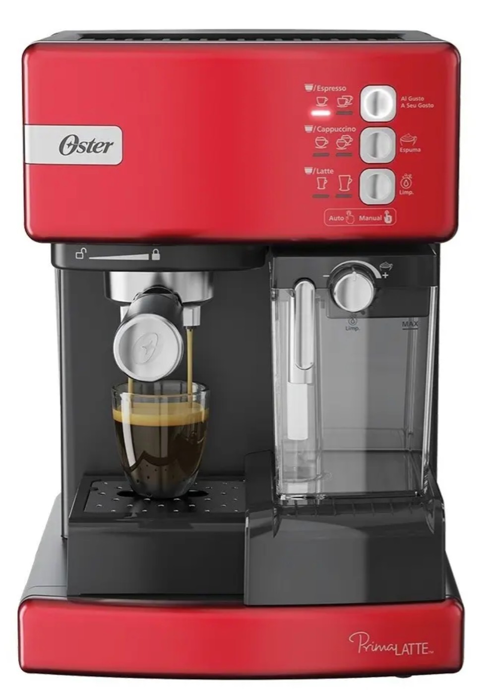Oster Prima Latte - Cafetera espresso con depósito de leche automático